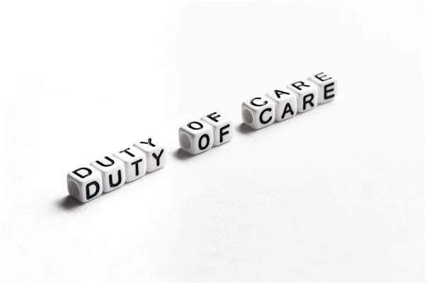 letters spelling out duty of care relating to workplace risks.