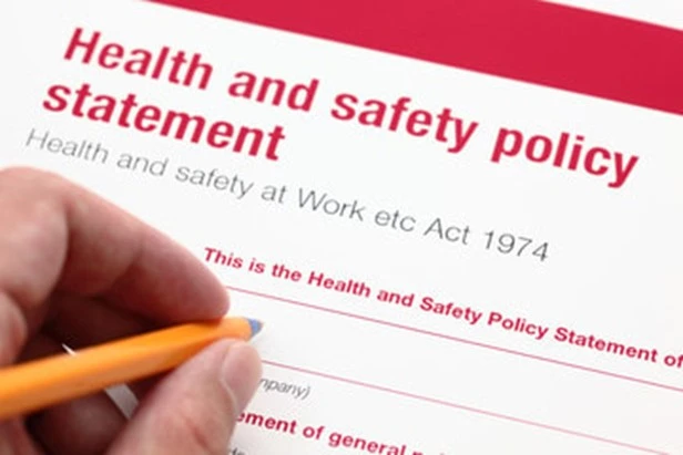 health and safety policy being signed